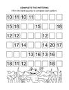 Math worksheet for kids with patterns and numbers